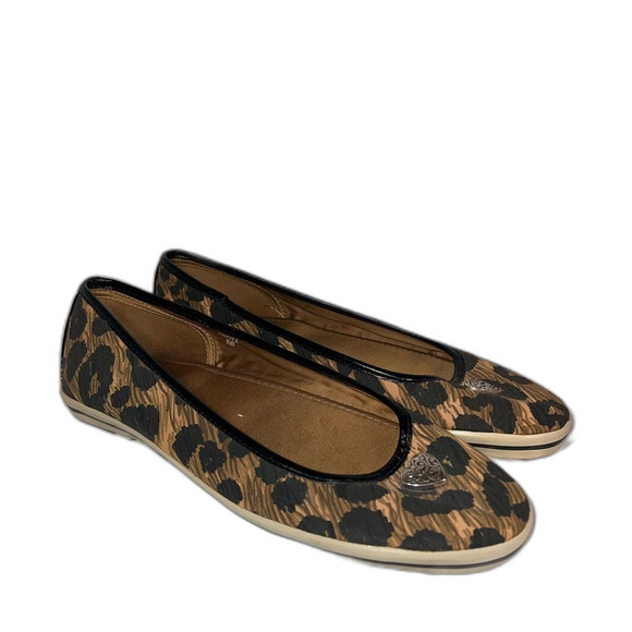 Brighton cheetah print sneaker slip on sliver heart size 8 style spots - Picture 6 of 8